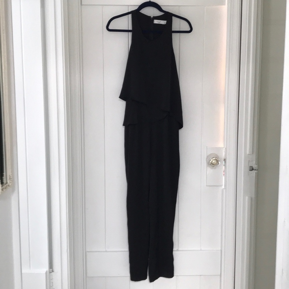 Black silk jumpsuit